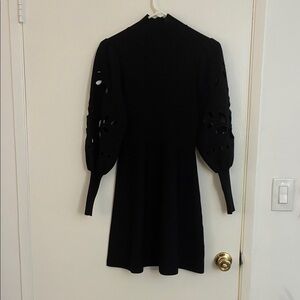 Zara Black Long Sleeve Dress with Cutout Details